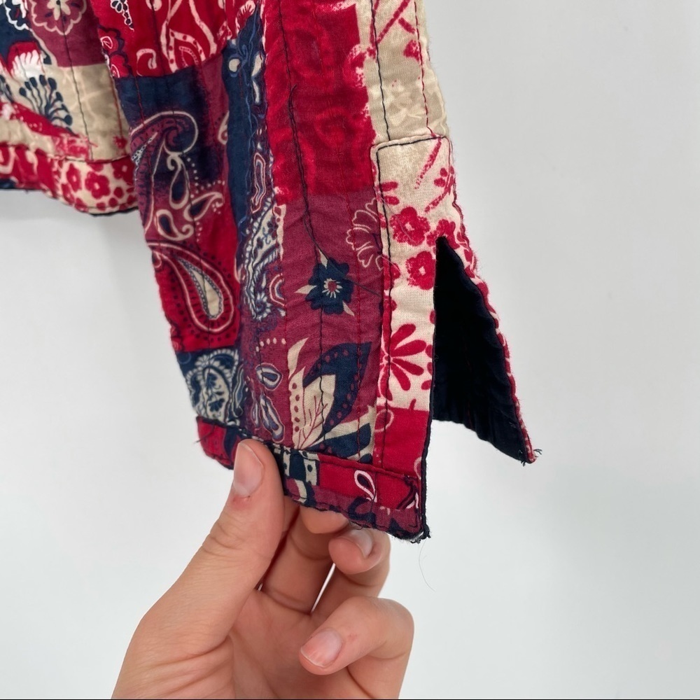 Unique Reversible Red & Blue Patchwork Jacket - image 7